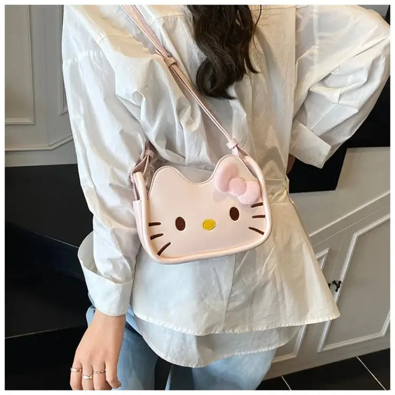 Hello Kitty Fashion Messenger Bag (Cute Cartoon Shoulder Handbag)