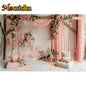 Mocsicka Photography Background Spring Indoor Wreath Cradle Decor Wedding Maternity Adult Kids Portrait Backdrop Photo Studio