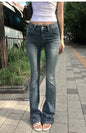 Gothic Buddha‑Head Women’s Y2K Jeans – Vintage Blue Baggy Low‑Waist Wide‑Leg Trousers with Hip‑Hop Pocket Embroidery