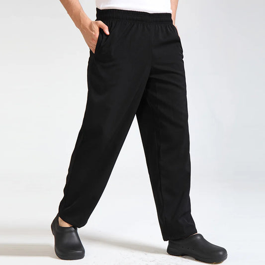 Men’s Chef Work Pants – Loose Cargo Kitchen Uniform Trousers