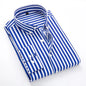 Men's Classic Striped Shirt, Single-breasted Long-sleeved Shirts Autumn New Men Top Red Blue Black Slim Version Male Chemise