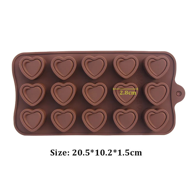 (59-87) Handmade Chocolate Candy Mould Jelly Pudding Ice Mold Insect Rose Heart Shape Silicone Moulds Baking Tool