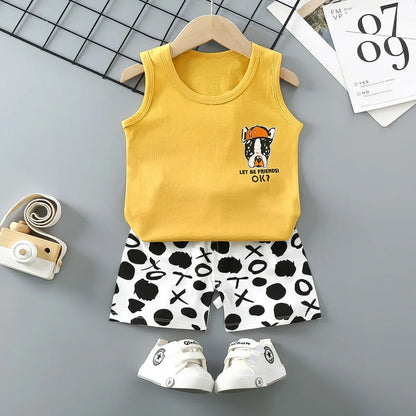 Casual Baby Boy Short Sleeve Sports T-shirt and  Shorts Set
