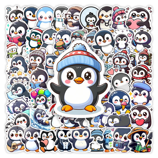 Lovely Penguin Stickers Cartoon DIY Toys Gift Decorative Decal for Kids Scrapbook Junk Journals Laptop Luggage Bottle Waterproof