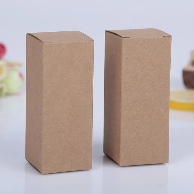 50pcs White Black Kraft Paper Tube Cardboard Boxes Essential oil bottle packaging box Blank Cosmetic Storage Box
