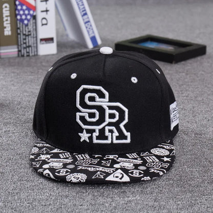Fashion Embroidery letter SR baseball cap hip hop hat men and women outdoor sports and leisure flat shade snapback cap