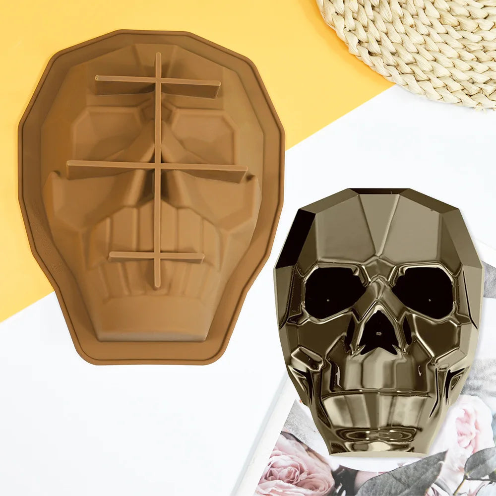 Halloween Mask Design Cake Mold Skull Design Chocolate Mold Halloween Silicone Cake Mould Kitchen Bakeware Dessert Tools