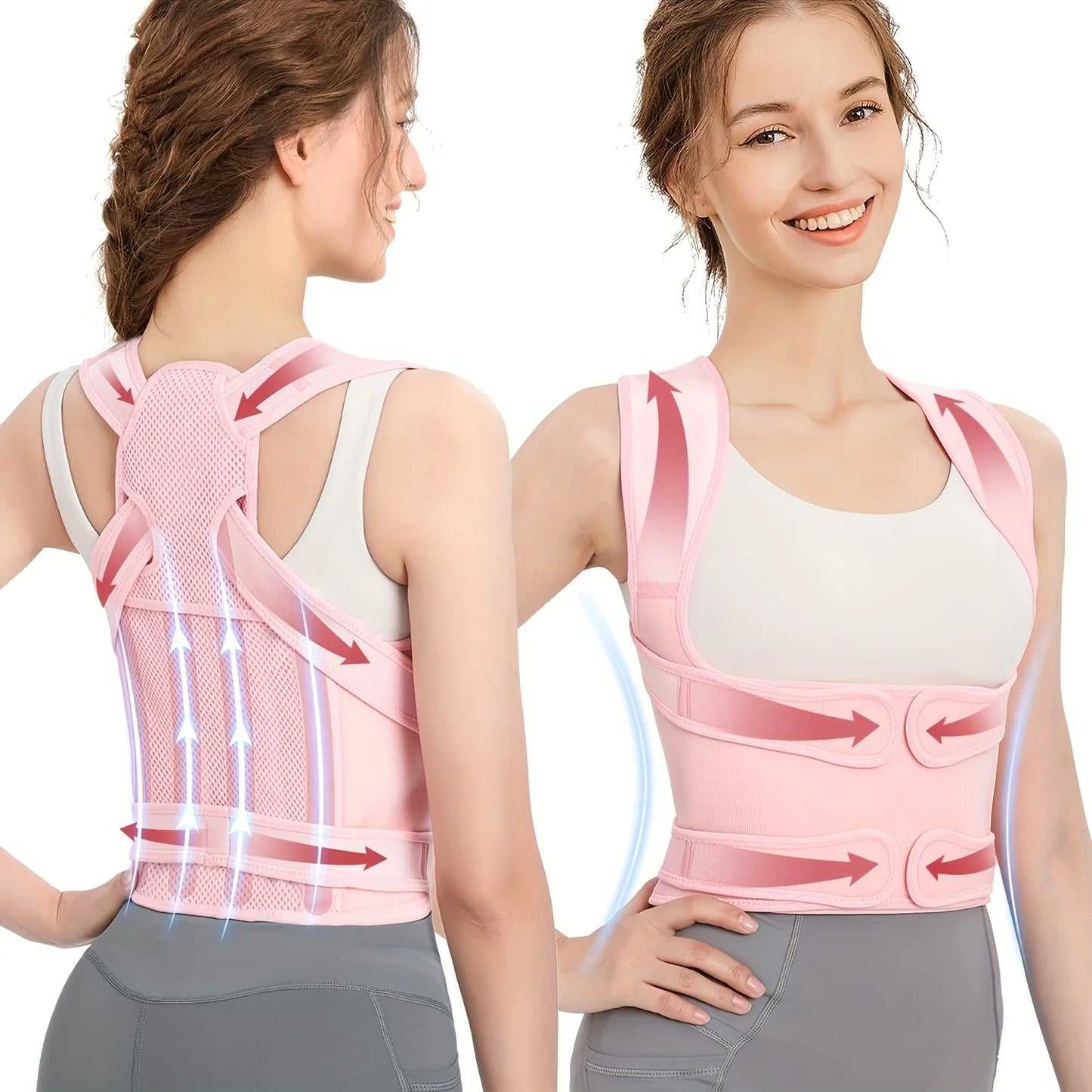 Posture Corrector for Women,Invisible Lightweight Adjustable Back Brace for Upper and Lower Back Pain Relief, Hunchback, Hump