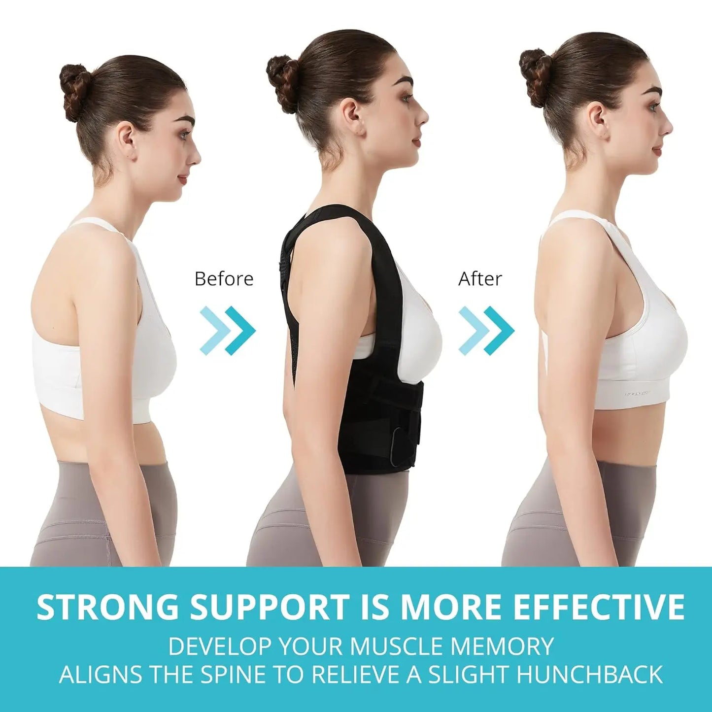 Back Brace Posture Support for Women and Men, Shoulder Straightener, Adjustable Full Back Support, Upper and Lower Back  Brace