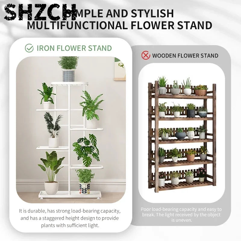 Multi‑Tier Iron Plant Stand – 4/5/6‑Layer Flower Shelf