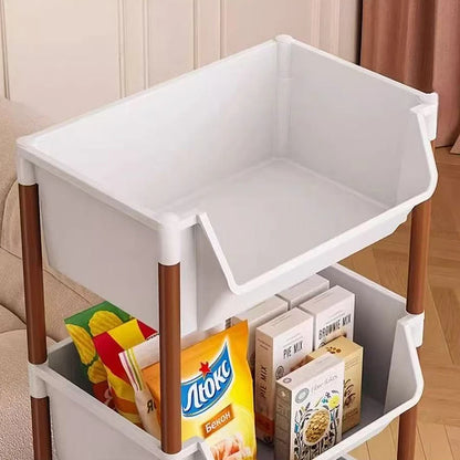 Mobile Kitchen Organizer Rack — Snack, Toy & Book Trolley w/ Wheels