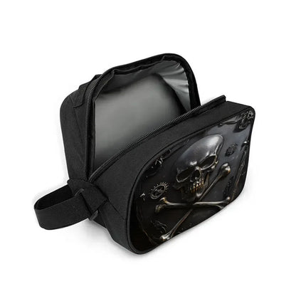 Skull Design Shoulder Strap Insulated Lunch Bag Eco-Friendly Waterproof Thermal Cooler Reusable Student Bento Food