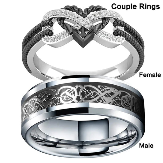 Classic Stainless Steel Couples Ring – Unisex Matching Band