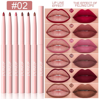 6-piece Velour Matte Lip Liner Non-Fading Lipstick Pens