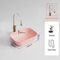Pink Ceramic Vessel Sink – Modern Countertop Basin with Drain