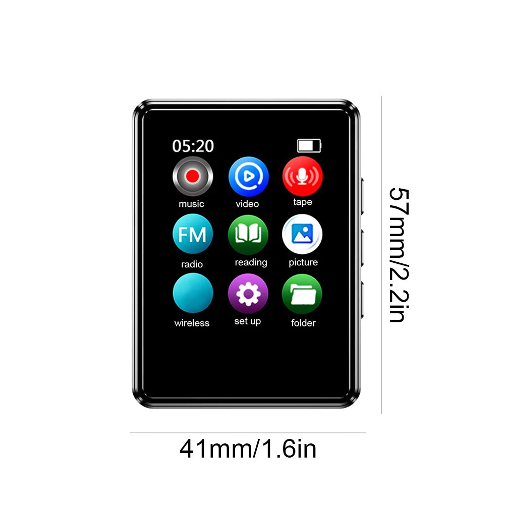 Bluetooth MP3/MP4 Digital Audio Player (FM Radio, 1.77" Screen, 128GB)