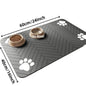 Absorbent Pet Feeding Mat: Quick-Dry Placemat for Food and Water Bowls, Waterproof Rubber Backing for Dogs and Cats