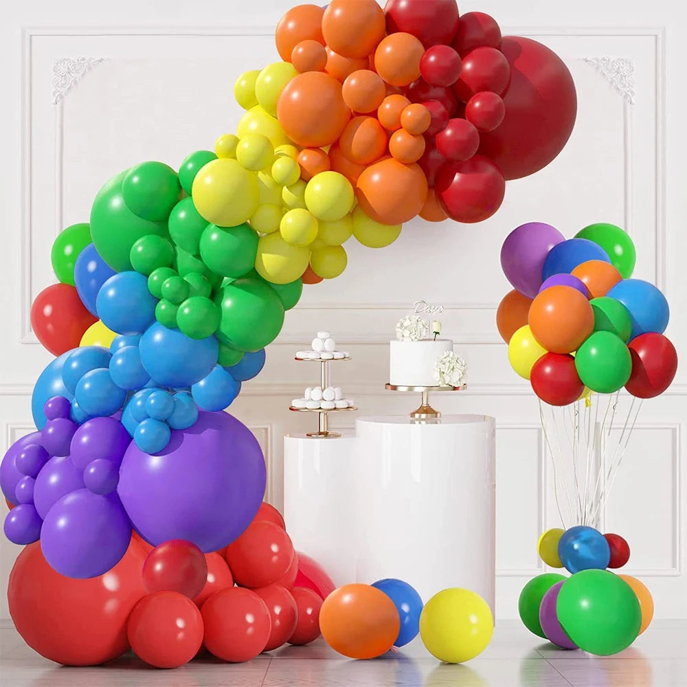 Colorful Rainbow Matte Balloons Garland Arch Kit DIY Latex Happy Birthday Party Balloons Supplies Girl Wedding Decoration Golobs