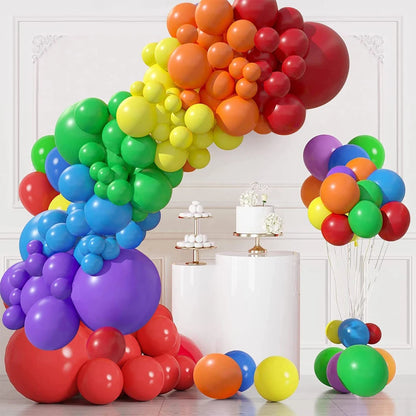 Colorful Rainbow Matte Balloons Garland Arch Kit DIY Latex Happy Birthday Party Balloons Supplies Girl Wedding Decoration Golobs