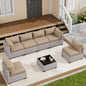 7‑Piece Wicker Patio Conversation Set – Custom Sectional Sofa