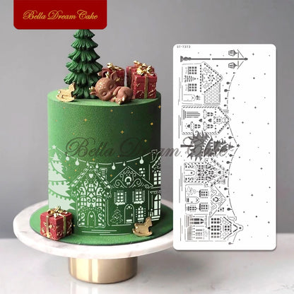 Various Flower Leaf Design Fondant Cake Stencil DIY Royal Cream Border Mold PET Drawing Template Cake Decorating Tools Bakeware