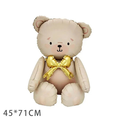 1pc3D Cute Cartoon Embracing Bear Aluminum Film Balloon for Birthday Party, Valentine's Day, Bridal Gift Party, Wedding, Shower
