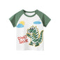 OLEKID 2025 Summer Stripe Children Boys T-shirts Printed Letter 2-8 Years Kids Little Boy Tops Short Sleeve Toddler Tees Clothes