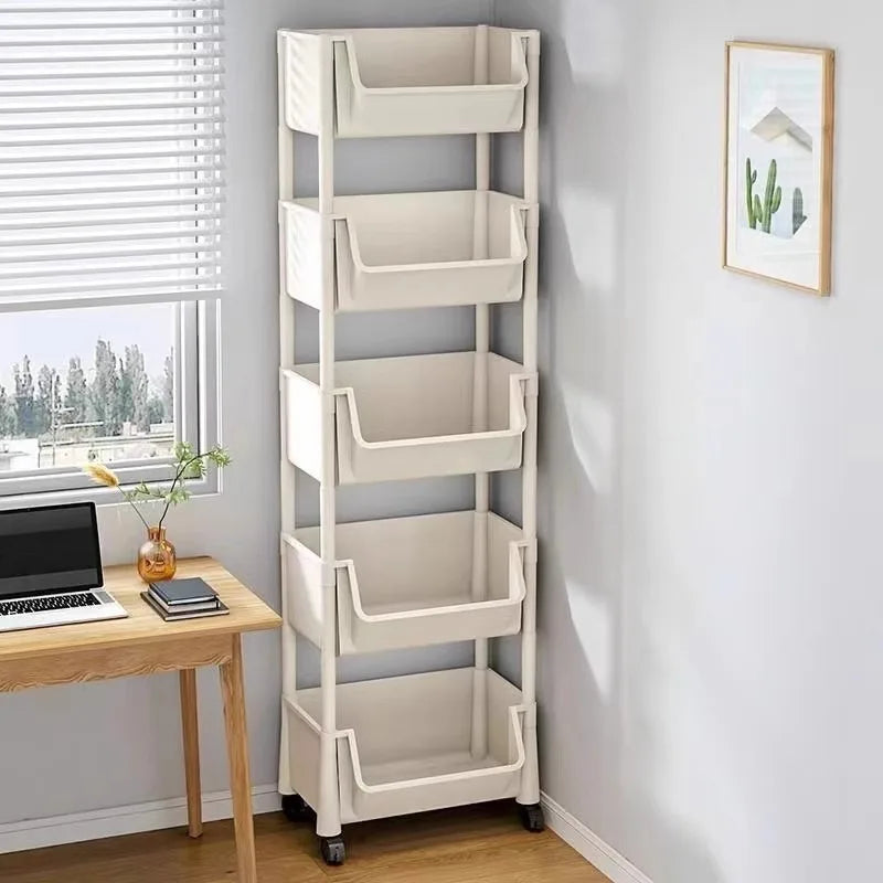 Multi‑Layer Rolling Storage Cart — Floor‑Standing Organizer