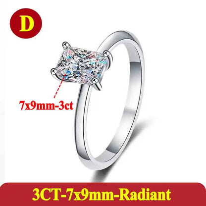 1-3 Carats Oval Radiant Moissanite Rings for Woman 925 Sterling Silver Jewelry Gift Woman's Wedding Moissanite Diamond Ring