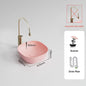 Pink Ceramic Vessel Sink – Modern Countertop Basin with Drain