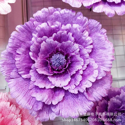 DIA 30-80cm Artificial Large Peony Flower Head Fake Flower Wedding Decoration Window Photo Studio Props Flower Home Decor