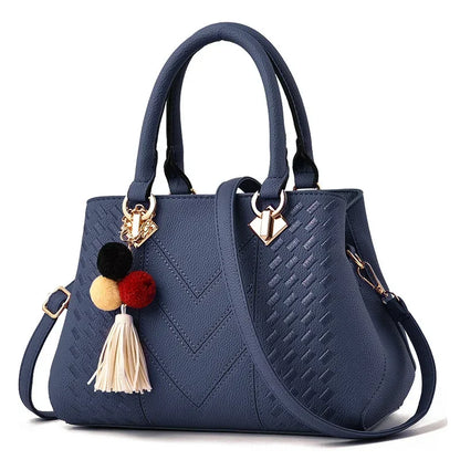 Women’s Large PU Shoulder Bag – Portable Bucket Crossbody Tote