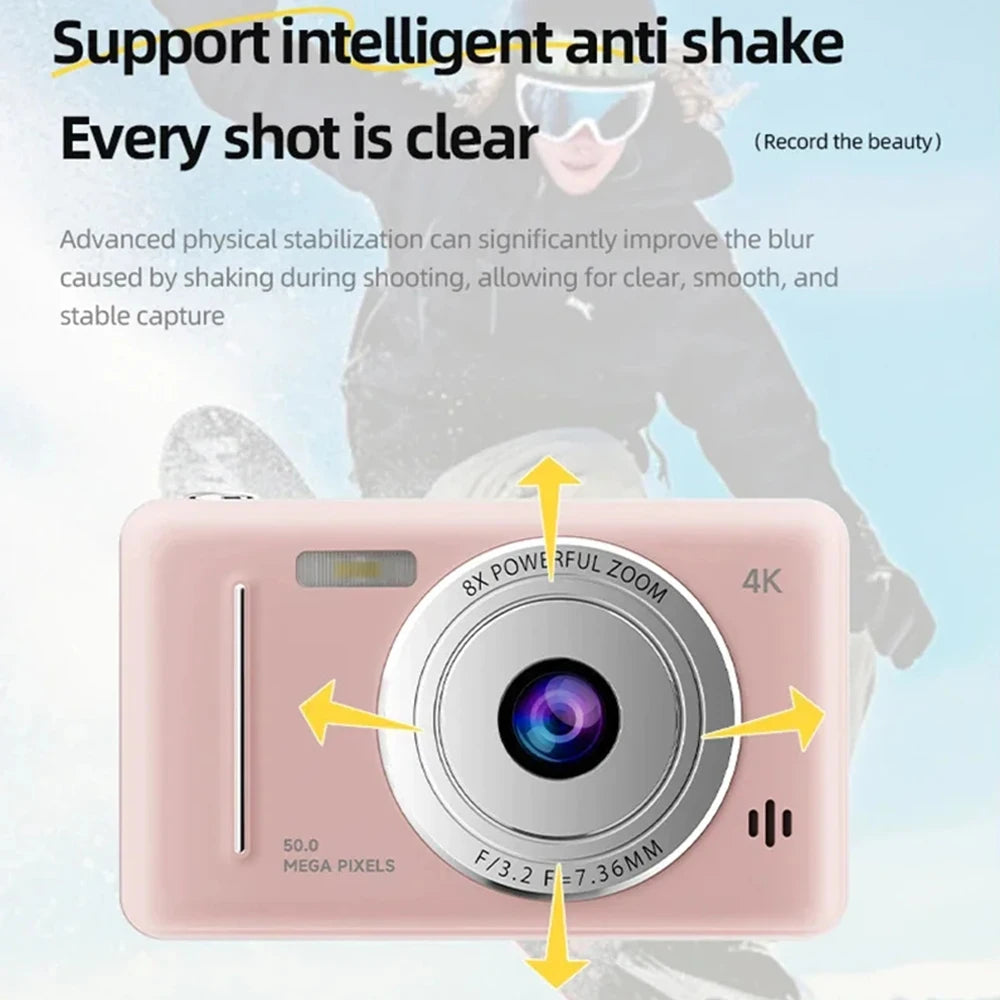 4K 50MP IPS CCD Camera – 2.4" Autofocus Vlogging Cam
