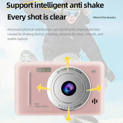 4K 50MP IPS CCD Camera – 2.4" Autofocus Vlogging Cam