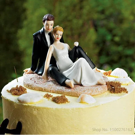 Bride & Groom Funny Wedding Cake Topper Figurine
