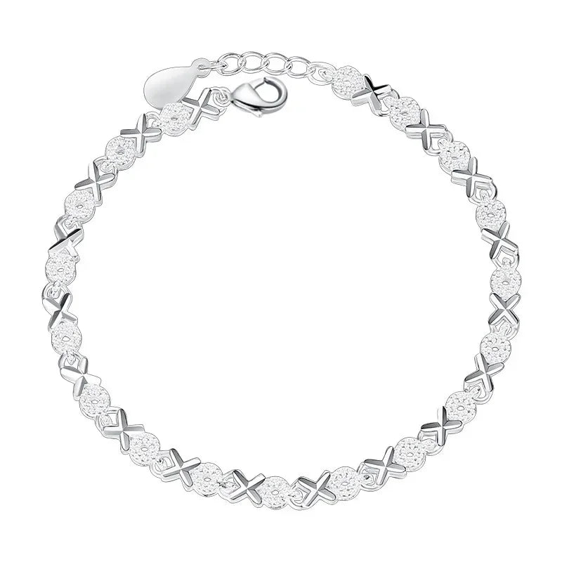 New fashion 925 sterling Silver cute Bracelets chain for Women party wedding Engagement jewelry 20cm 8inch Valentine's Day Gifts