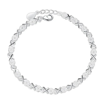 New fashion 925 sterling Silver cute Bracelets chain for Women party wedding Engagement jewelry 20cm 8inch Valentine's Day Gifts
