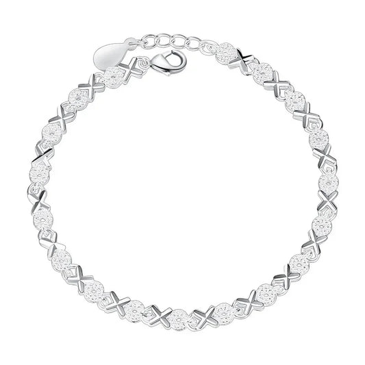New fashion 925 sterling Silver cute Bracelets chain for Women party wedding Engagement jewelry 20cm 8inch Valentine's Day Gifts