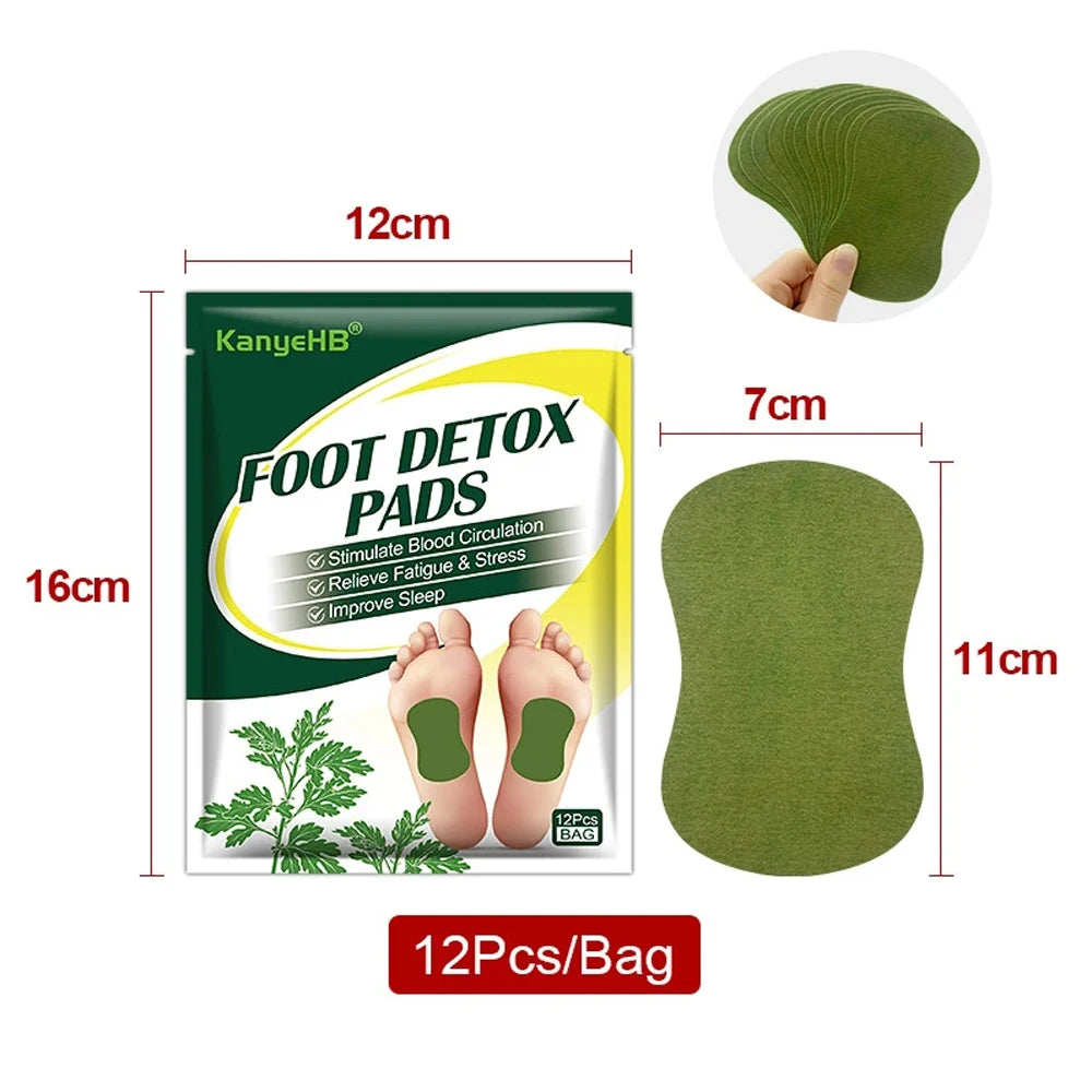 12/24PCS Herbal Detox Foot Patches – Natural Wormwood Pads for Stress Relief & Body Cleansing