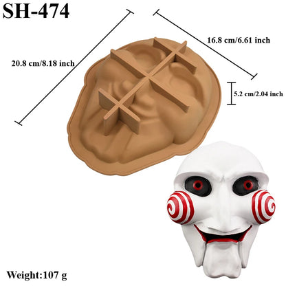 Halloween Mask Design Cake Mold Skull Design Chocolate Mold Halloween Silicone Cake Mould Kitchen Bakeware Dessert Tools