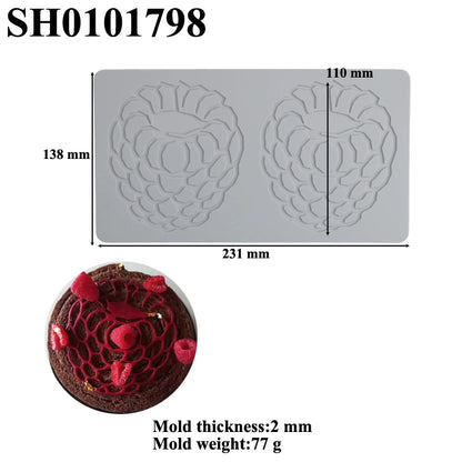 Meibum Fruit and Leaves Design Cake Lace Mat Sugarcraft Silicone Molds Fondant Cake Moulds Dessert Decorating Tools Bakeware