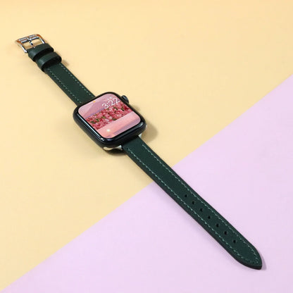 Slim Leather Strap for Apple Watch Band 49mm 45mm 44mm 42mm 41 38 40mm Woman Bracelet for IWatch Series Ultra 8 7 6 SE 5 4 3 2 1