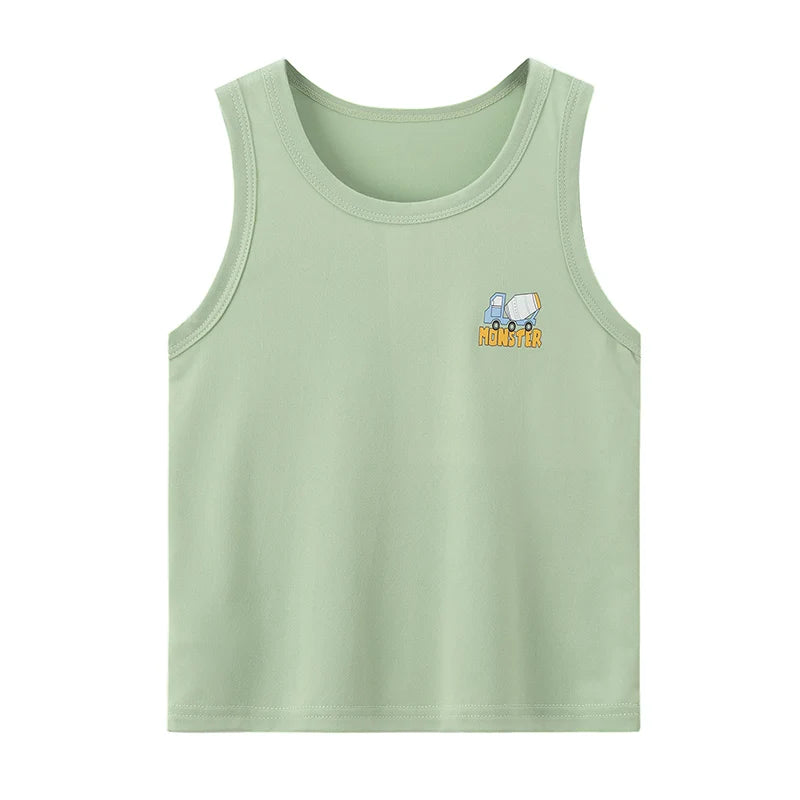 4-Pcs Children's Four Seasons Multi-color Mix And Match Vest Boy Leisure Sports Shirt Running Training T Comfortable And Versati