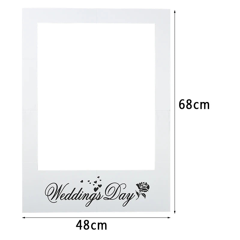 68cm * 48cm Wedding Photo Booth Props Just Married Photobooth Party Backdrop Decoration Bridal Bachelorette Supplies