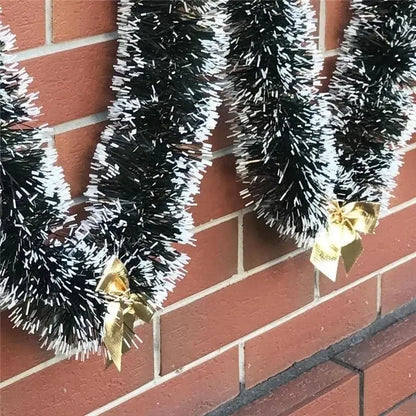 2M Christmas Eve Decoration Bar Tops Ribbon Garland Christmas Tree Kitchen Ornaments Wedding Party Christmas Decoration Prop