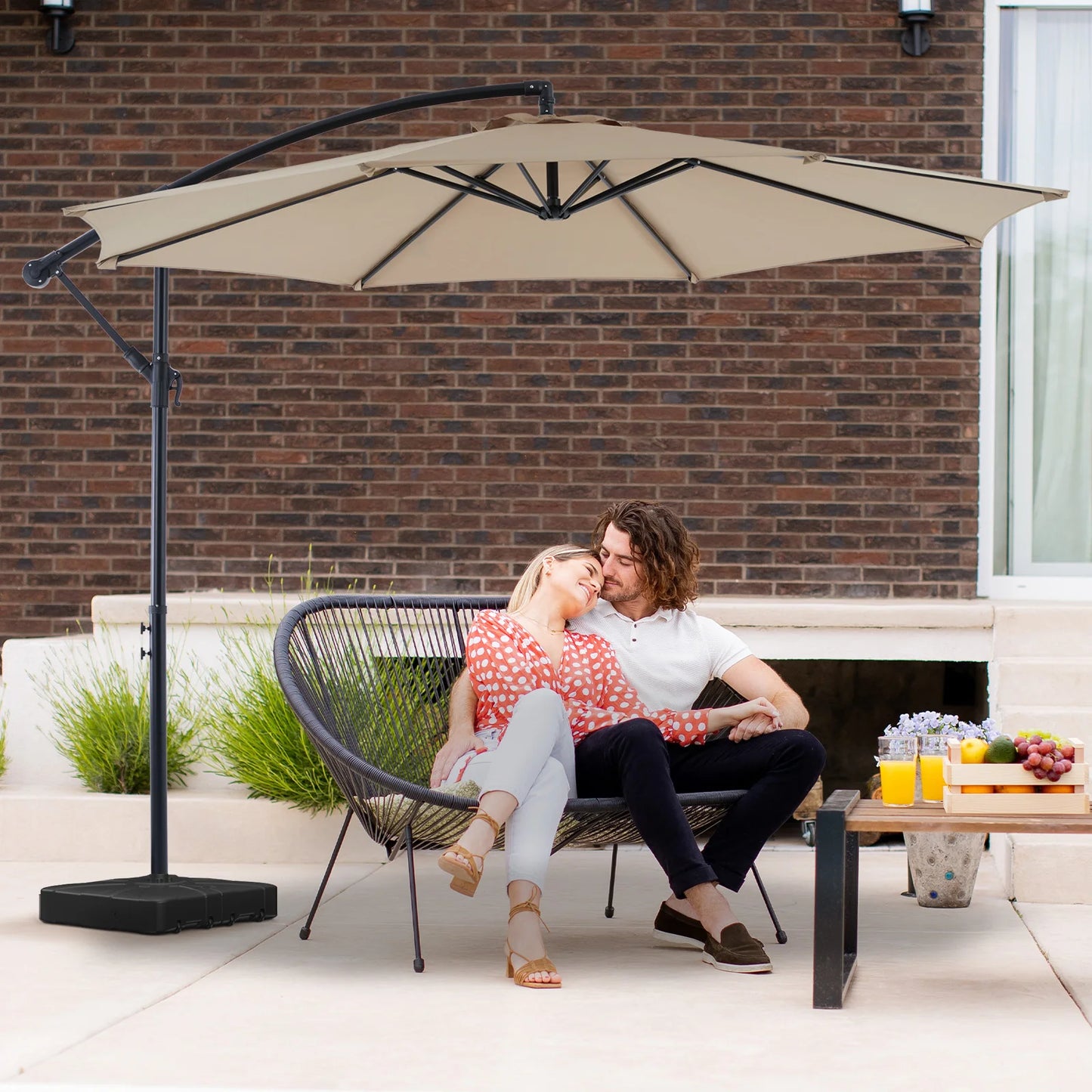 10FT Cantilever Patio Umbrella with Tilt — UV Protection
