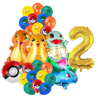 Classical Pikachu Birthday Party Decoration Set (Backdrop · Balloons · Tableware · Kids Event Supplies)