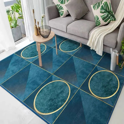 Modern Gray Minimalist Geometric Abstract Style Floor Mat Rug