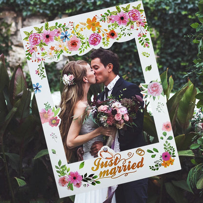 68cm * 48cm Wedding Photo Booth Props Just Married Photobooth Party Backdrop Decoration Bridal Bachelorette Supplies