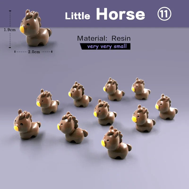 10Pcs Easter Rabbit Squirrel Elephant Fox Sheep Duck Pig Cat Frog Snake Figurine Miniature Fairy Garden Decoration Accessories